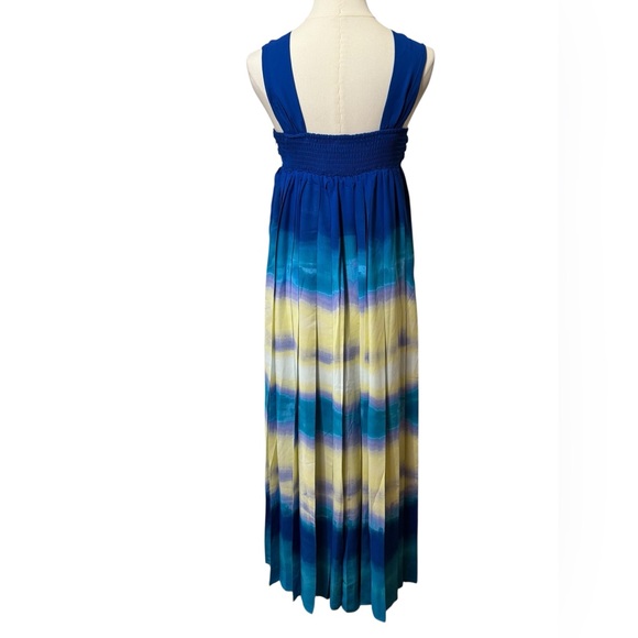 NWT - INC International Concepts Pleated Halter Maxi Dress In Birdie Dye Size XS - Picture 6 of 10